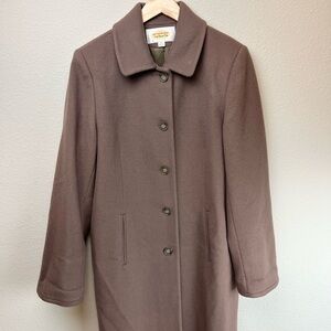 Vintage Talbots Classic Brown Pea Coat Size 10 Wool